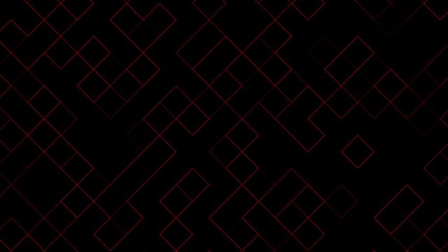 Squares arranged in a geometric pattern create an abstract mosaic that features striking red lines against a deep black background, providing a versatile design element for modern digital media.