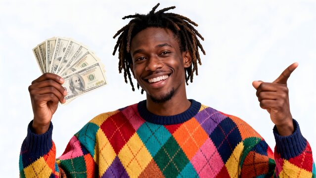 Man holding money and pointing