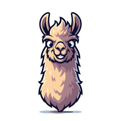 Fototapeta premium Stylized Geometric Lama Head in Purple Tones