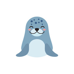 Obraz premium Adorable cute spotted seal vector illustration isolated marine mammal cartoon character