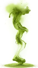 Fototapeta premium Vibrant Matcha Powder Splash on White Background