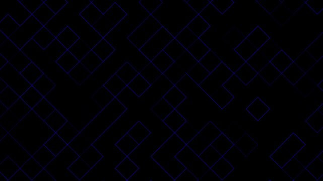 Squares arranged in a geometric pattern create an abstract mosaic that features glowing purple lines against a deep black background, providing a versatile design element for modern digital media.