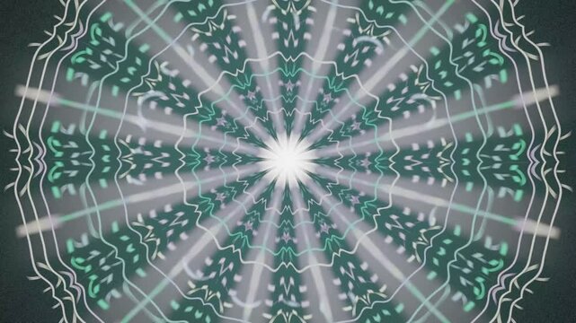 Bright abstract design with radial lines and geometric patterns