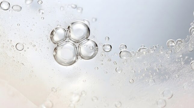 Clear Liquid Cosmetic Serum Bubbles Texture Background 