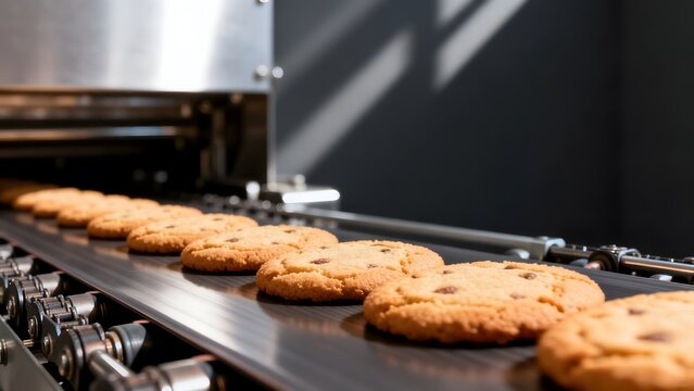 Cookies on a production line