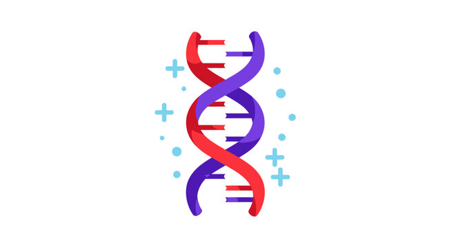 Vibrant DNA double helix illustration highlighting genetics and molecular biology.