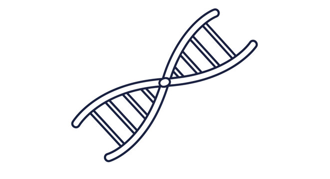DNA double helix icon representing genetics and molecular biology illustration.