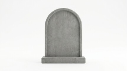 Fototapeta premium A blank tombstone stands as a solemn monument. isolated on solid white background