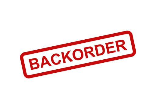 Red backorder rubber stamp icon for retail and ecommerce business inventory status isolated on a clean white background isolated on transparent background