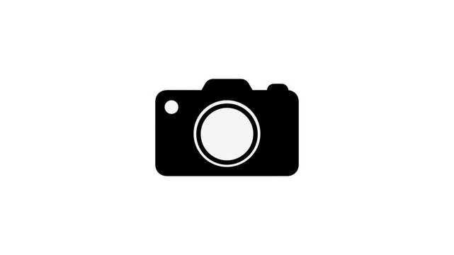 Camera Silhouette Animation on White Background