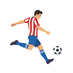 Fototapeta premium Soccer player kicking a ball