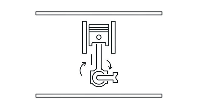 Internal Combustion Engine Piston and Connecting Rod Mechanism Diagram