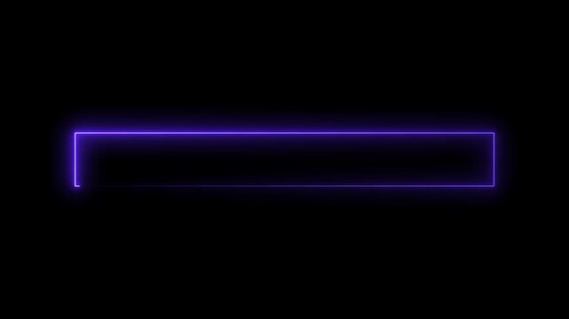 Purple Neon Light Rectangle Glow Effect on Black Background Technology Concept purple glow rectangle shape