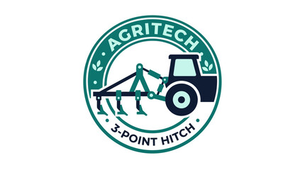 Obraz premium Agritech three point hitch logo for tractor attachments.