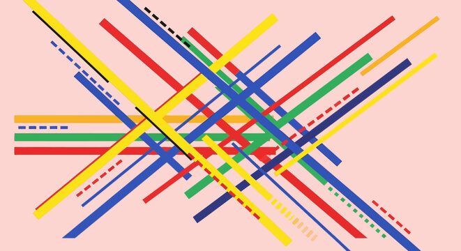 Abstract Colorful Geometric Lines Background Pattern