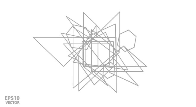 Abstract Geometric Line Art Chaos Design