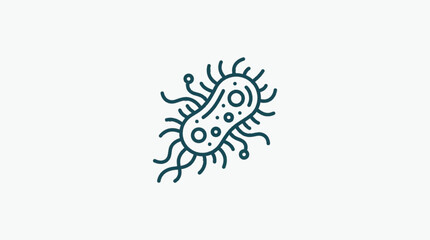 Obraz premium Stylized illustration of a single bacterium with flagella.