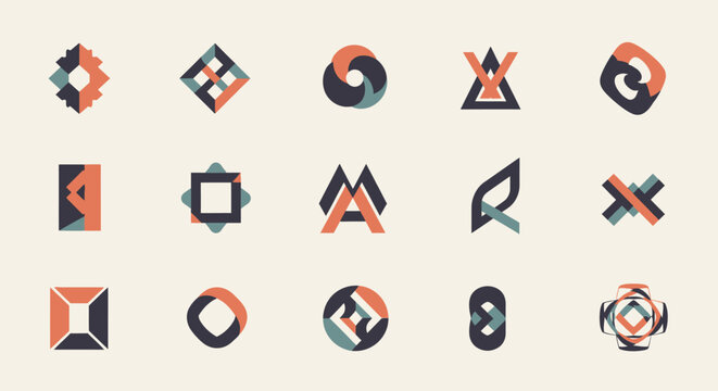 Abstract Geometric Shapes Collection - Modern Logo Design Elements