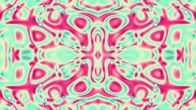 Abstract Background Featuring Pulsing Neon Pink and Mint Liquid Motion