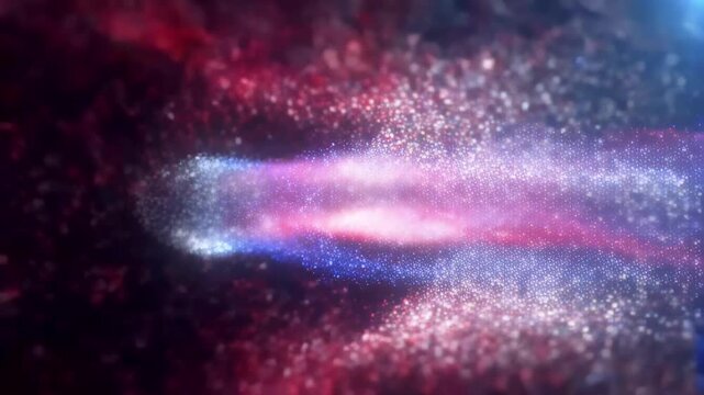 Vibrant fourth of july background with glittering red white and blue firework particles for celebration