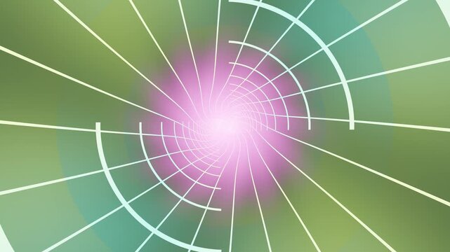 Swirling lines form a tunnel leading to bright light