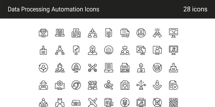 Internal Audit Outline Icon Set With Business Documents Compliance Reports And Corporate Review Symbols For App Design