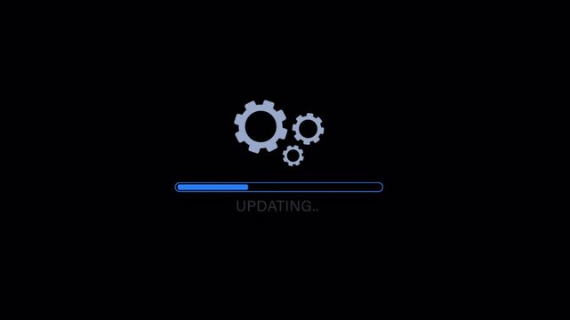 System Updating Progress Bar Animation Video - Transparent