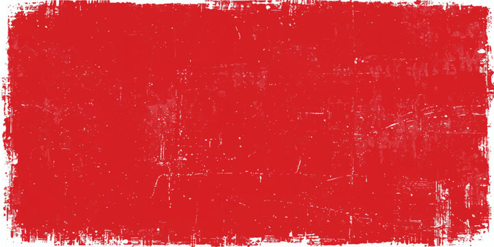 Red Grunge Painted Texture Background with Vintage Brush Strokes and Aged Wall Pattern
