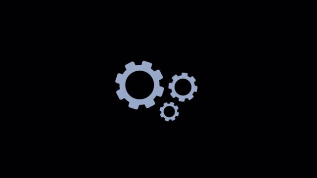 Rotating Gears Animation - Transparent