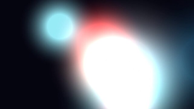 Abstract cinematic light leaks in blue red and white flashing on dark background for creative overlays