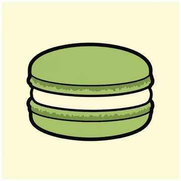 Green Macaroon Dessert Pastry Cookie.