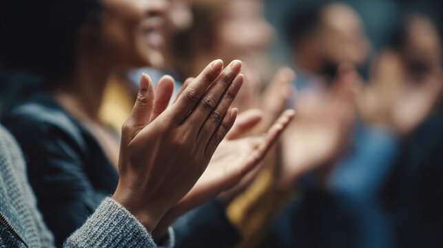 Applause and appreciation, a group of people clapping
