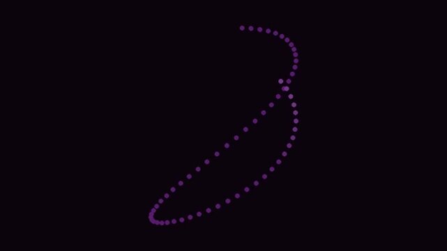 Glowing purple particles moving in an elliptical circular orbit