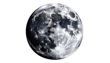 Naklejka premium Detailed illustration of the full moon with craters isolated on white background