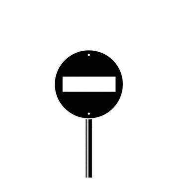 No Entry Sign: A stark black circle with a white horizontal bar, this universal symbol signifies prohibition and restriction, often found at roadsides or building entrances.
