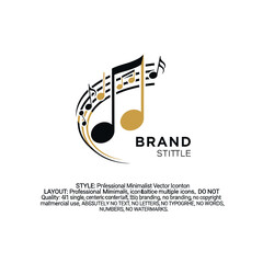 Obraz premium Music brand logo featuring abstract staff and note symbols.