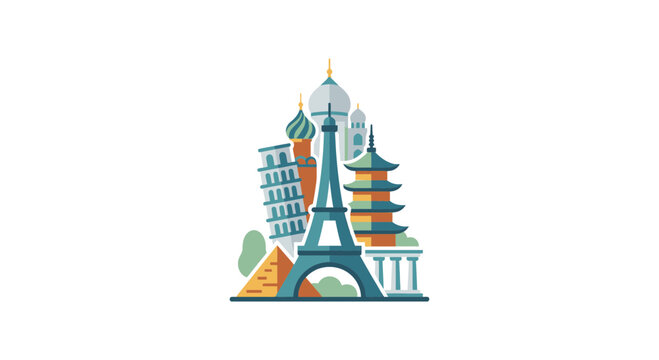 icon landmarks city travel