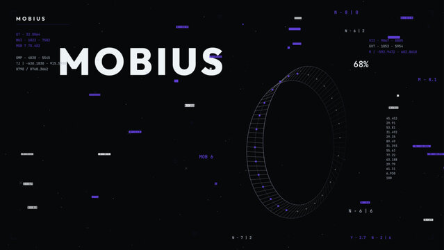 Abstract indigo band mobius background with modern geometric composition contemporary vector illustration art trendy fluid shapes design template for poster banner wallpaper social media