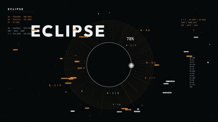 Abstract solar eclipse background with cosmic deep space and starry night sky modern astronomy science vector illustration glowing galaxy nebula universe design template for poster banner wallpaper © LightoLife