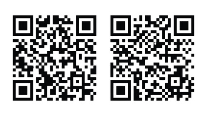 Fototapeta premium Two identical black and white qr codes displayed side by side for digital scanning