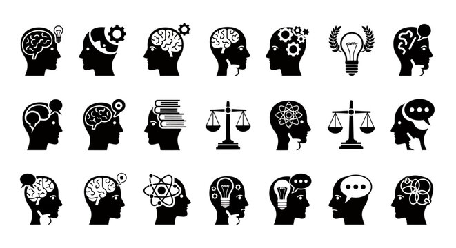Pattern of Skulls with Gears and Symbols Representing Brainwork and Innovation.