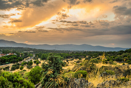 Sunset, Madrid, Spain, Parquelagos Torrelodones, Sierra Noroeste, Navacerrada, Europe