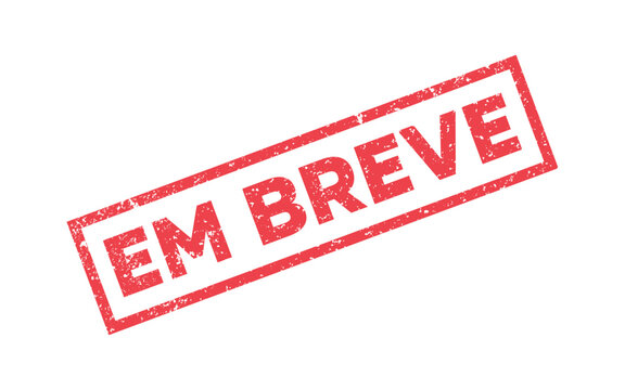 Red em breve rubber stamp vector icon with grunge texture