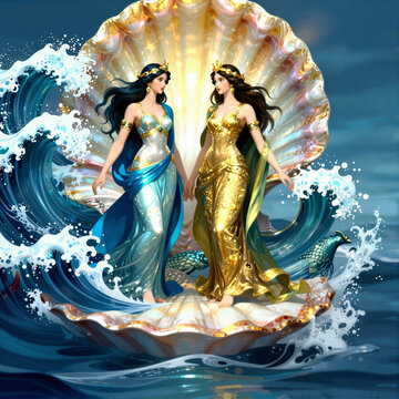 Dynamene and her sister Phaeusa, twin personifications of the ocean's sovereignty