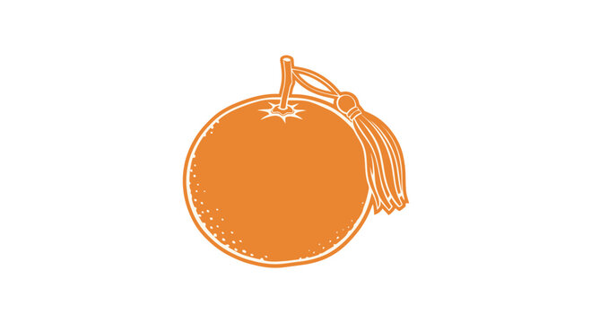 Orange Pouch with Zipper and Tassel.