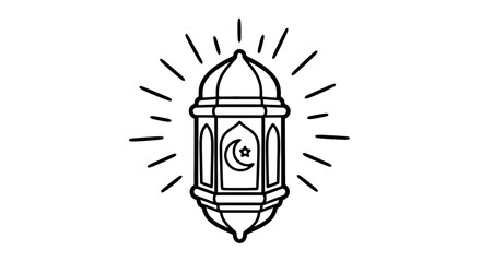 Islamic Lantern with Crescent Moon Symbol. © Acuba