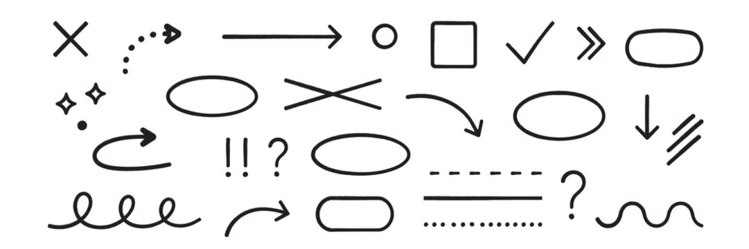 Hand Drawn Arrow and Shape Elements