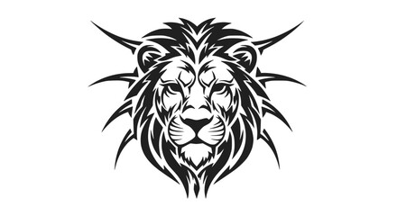 Fototapeta premium Tribal Lion Head Tattoo Design - Fierce Animal Graphic