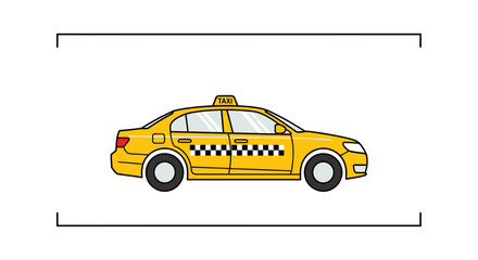 Naklejka premium Yellow Taxi Cab Illustration - City Transport Service