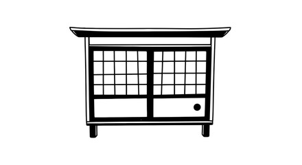Simple Black and White Japanese Style Cabinet. © Aga